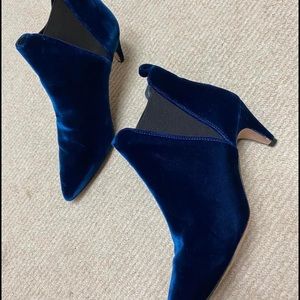 Gorgeous blue velvet ankle booties.  These have only been worn once!